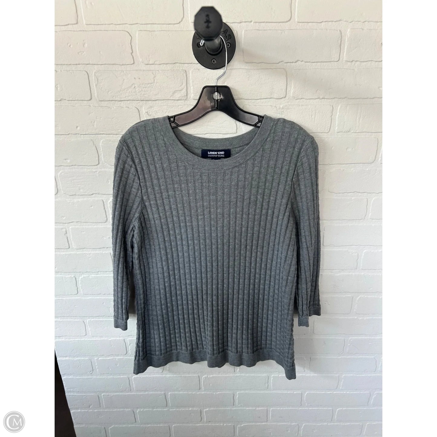 Sweater By Lands End In Grey, Size: L