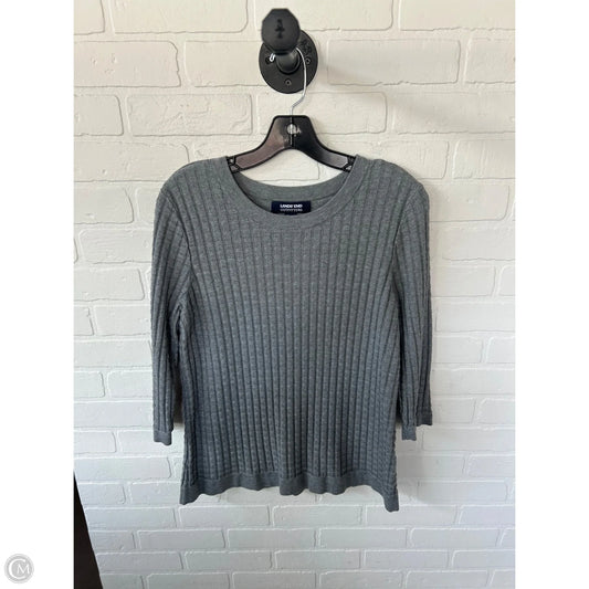 Sweater By Lands End In Grey, Size: L