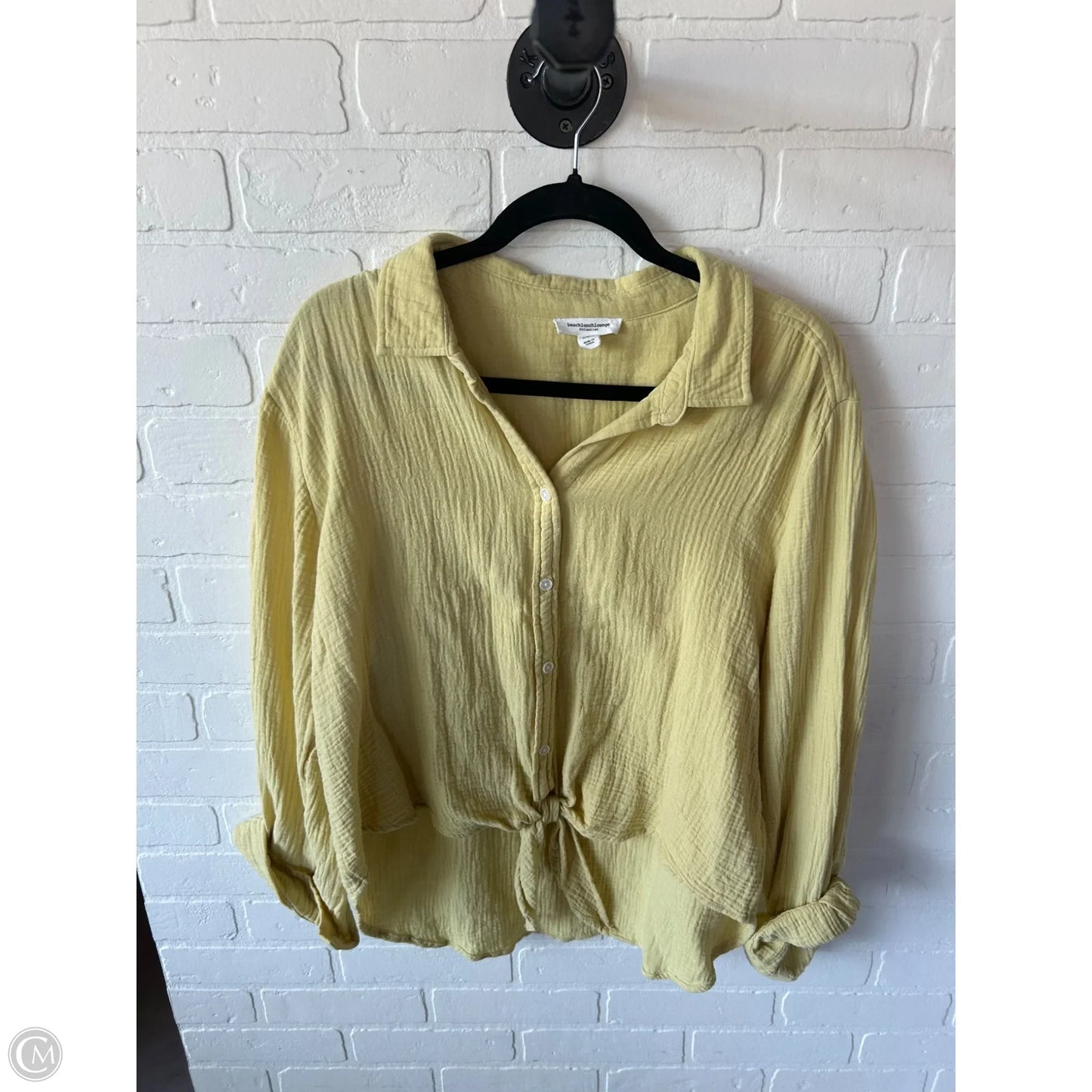 Top Long Sleeve By Beachlunchlounge In Yellow, Size: L