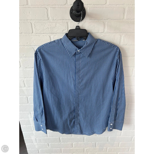 Top Long Sleeve By Zara In Blue & White, Size: S