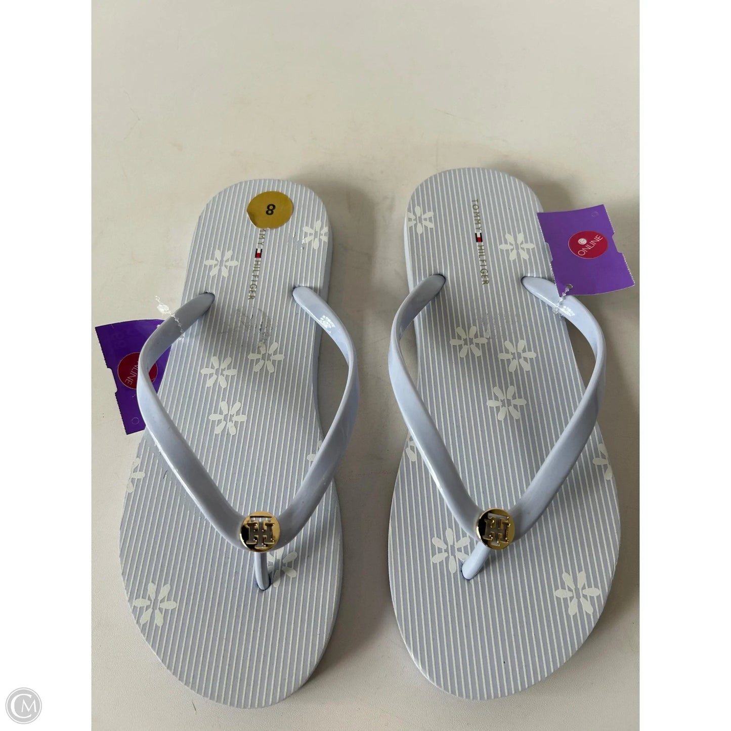 Sandals Flip Flops By Tommy Hilfiger In Blue, Size: 8