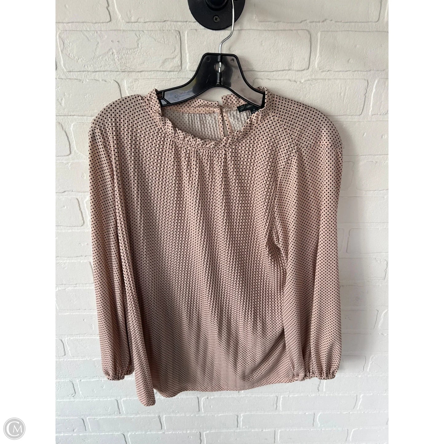 Top Long Sleeve By Adrianna Papell In Black & Pink, Size: M
