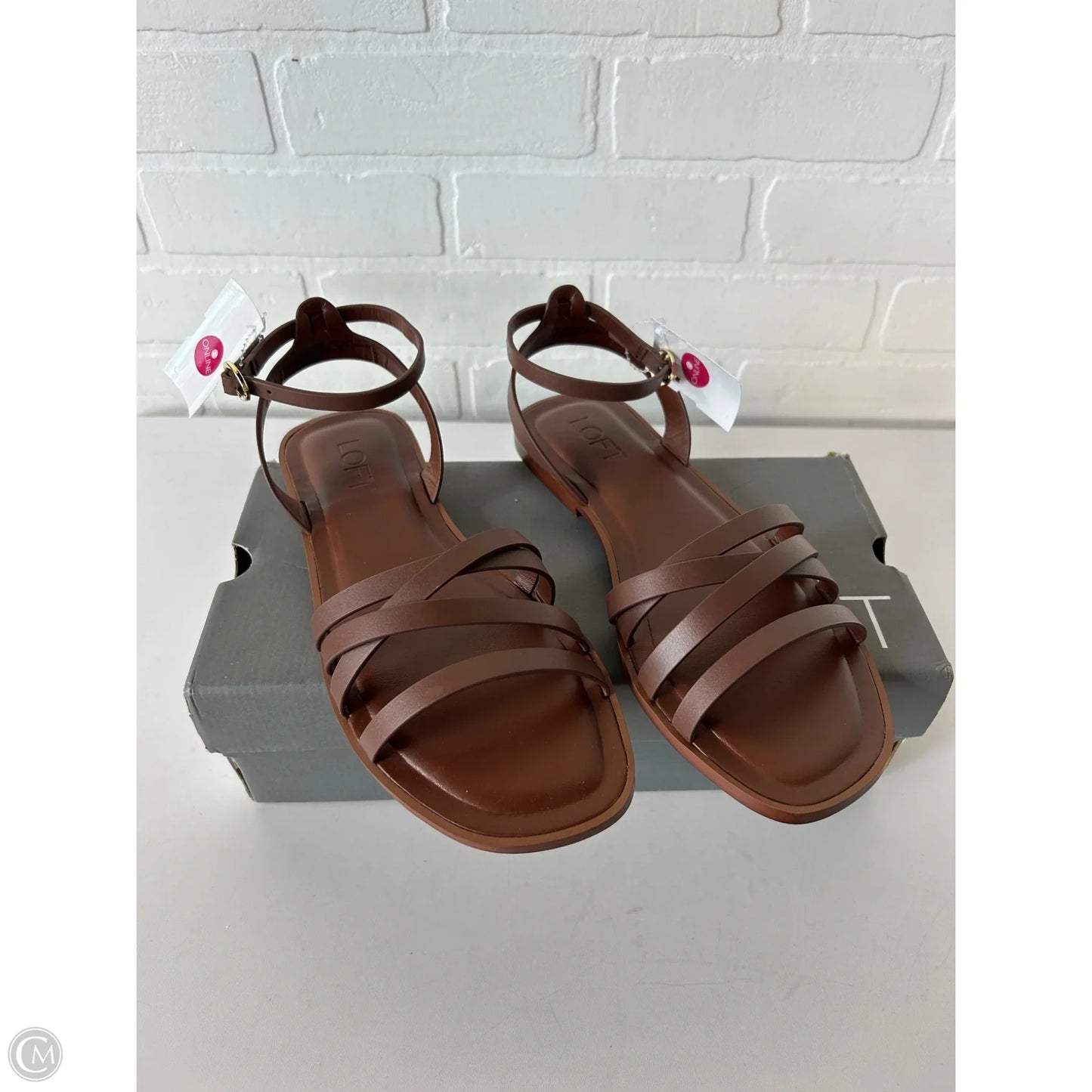 Sandals Flats By Loft In Brown, Size: 8