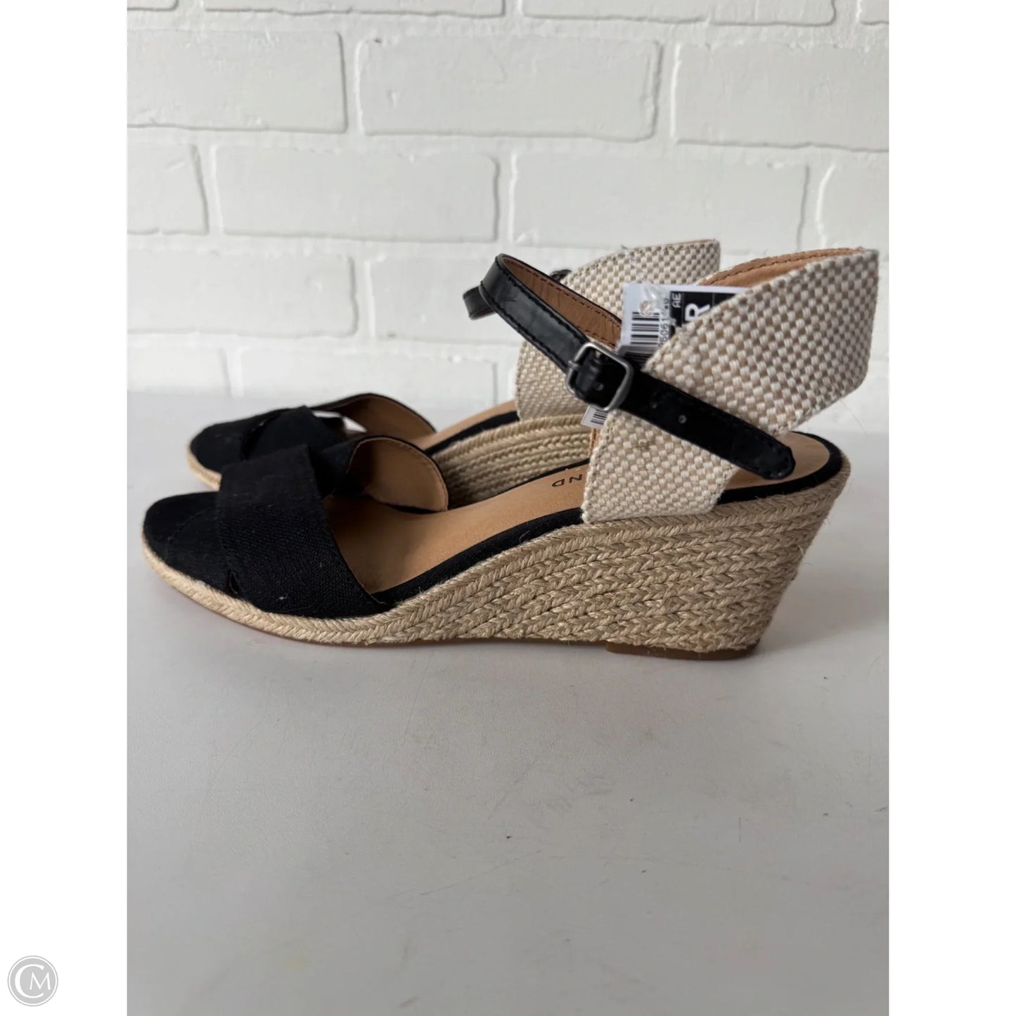 Sandals Heels Wedge By Lucky Brand In Black & Tan, Size: 10