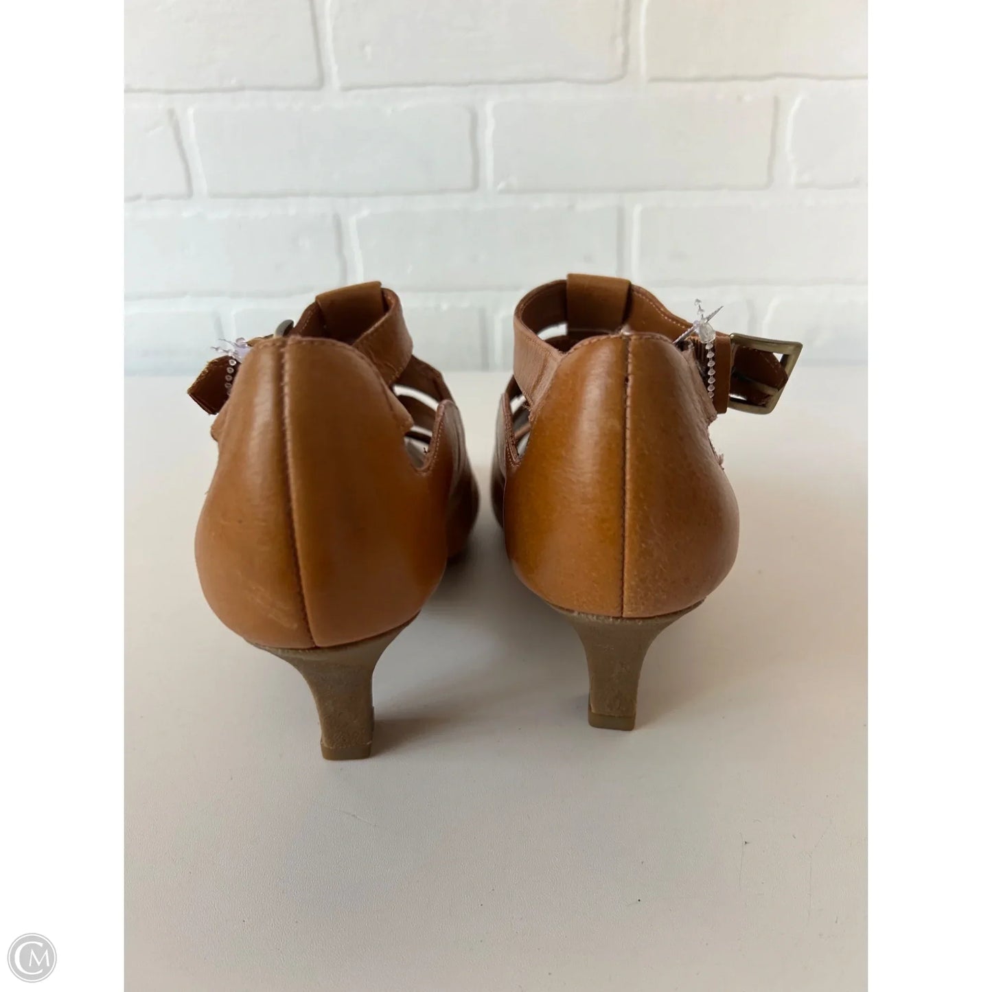 Sandals Heels Block By Aerosoles In Tan, Size: 7