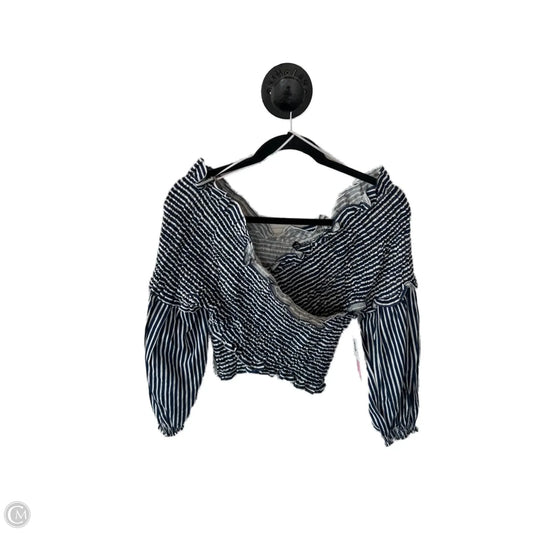 Top Long Sleeve By Zara In Blue & White, Size: Xl