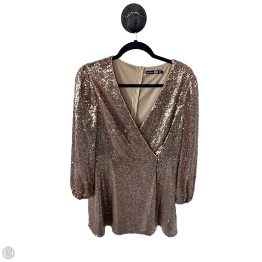 Dress Party Short By Boohoo Boutique In Rose Gold, Size: L