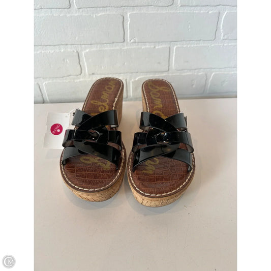 Sandals Heels Wedge By Sam Edelman In Black & Brown, Size: 8