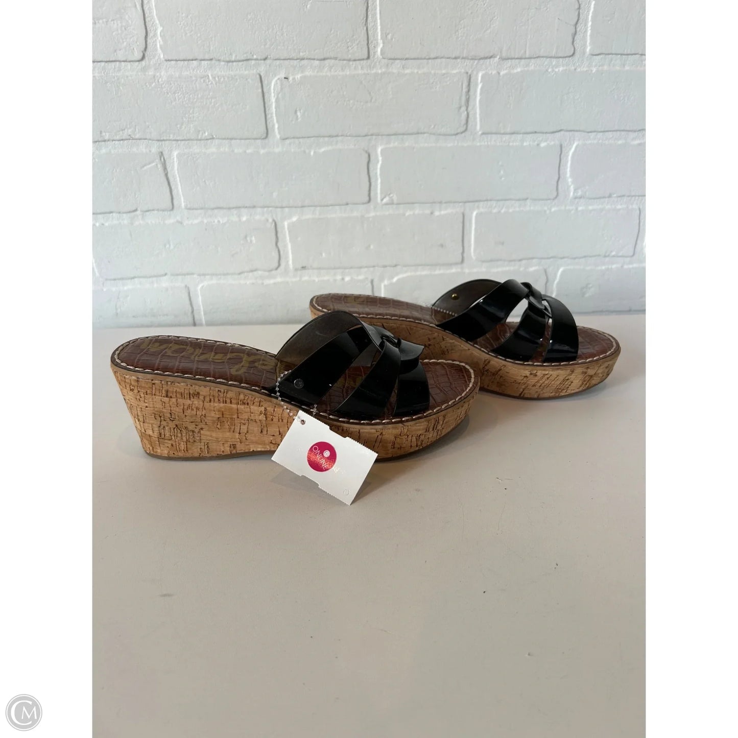 Sandals Heels Wedge By Sam Edelman In Black & Brown, Size: 8