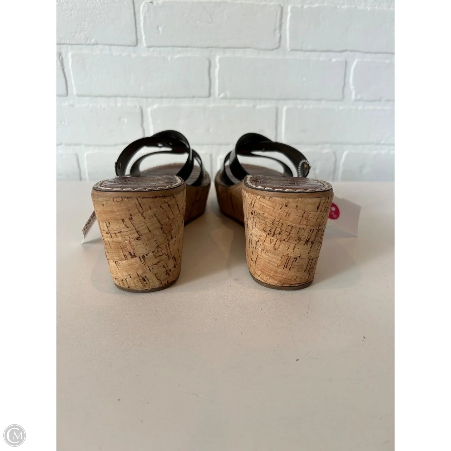 Sandals Heels Wedge By Sam Edelman In Black & Brown, Size: 8