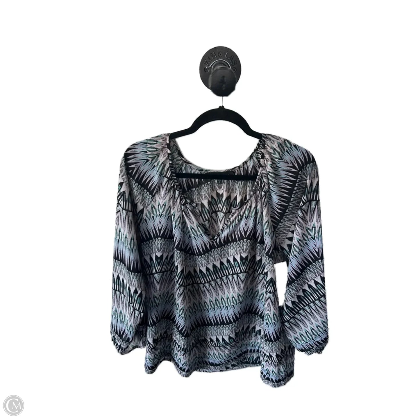 Top Long Sleeve By Sanctuary In Black & Blue, Size: L
