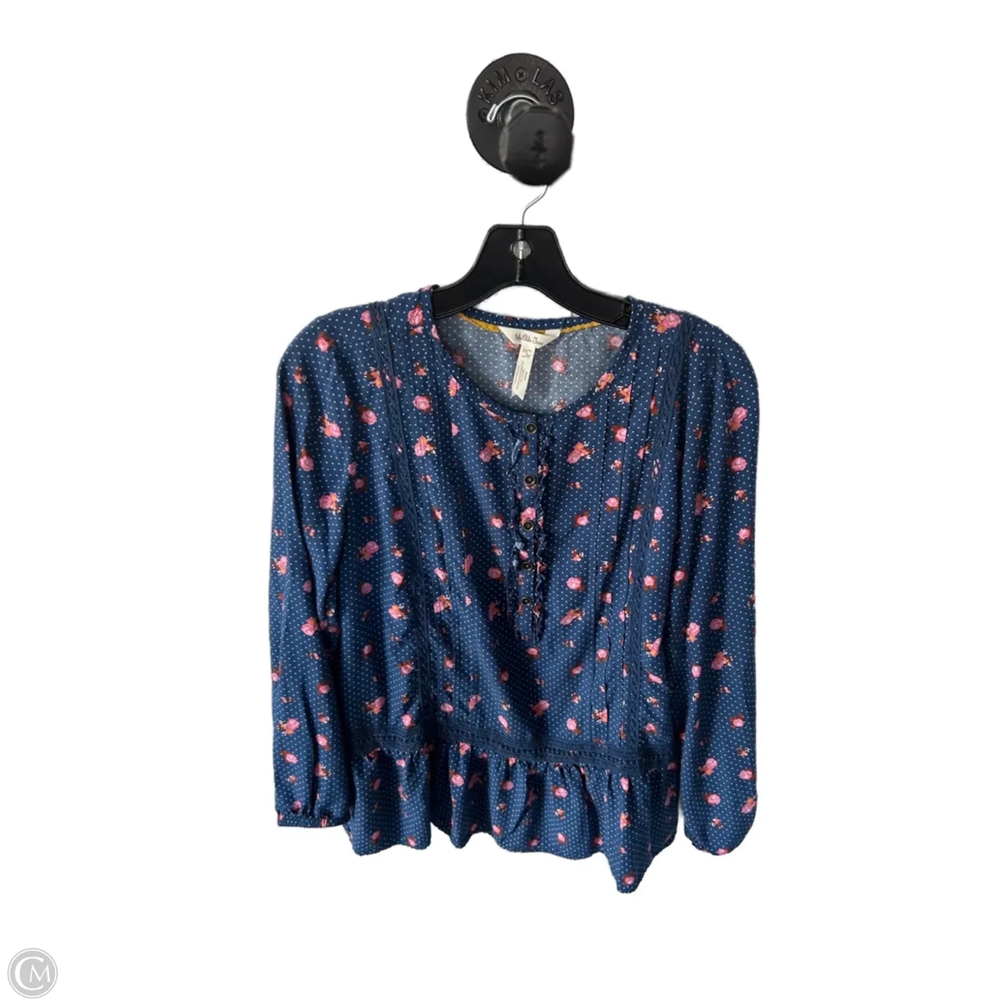 Top Long Sleeve By Matilda Jane In Blue & Pink, Size: S