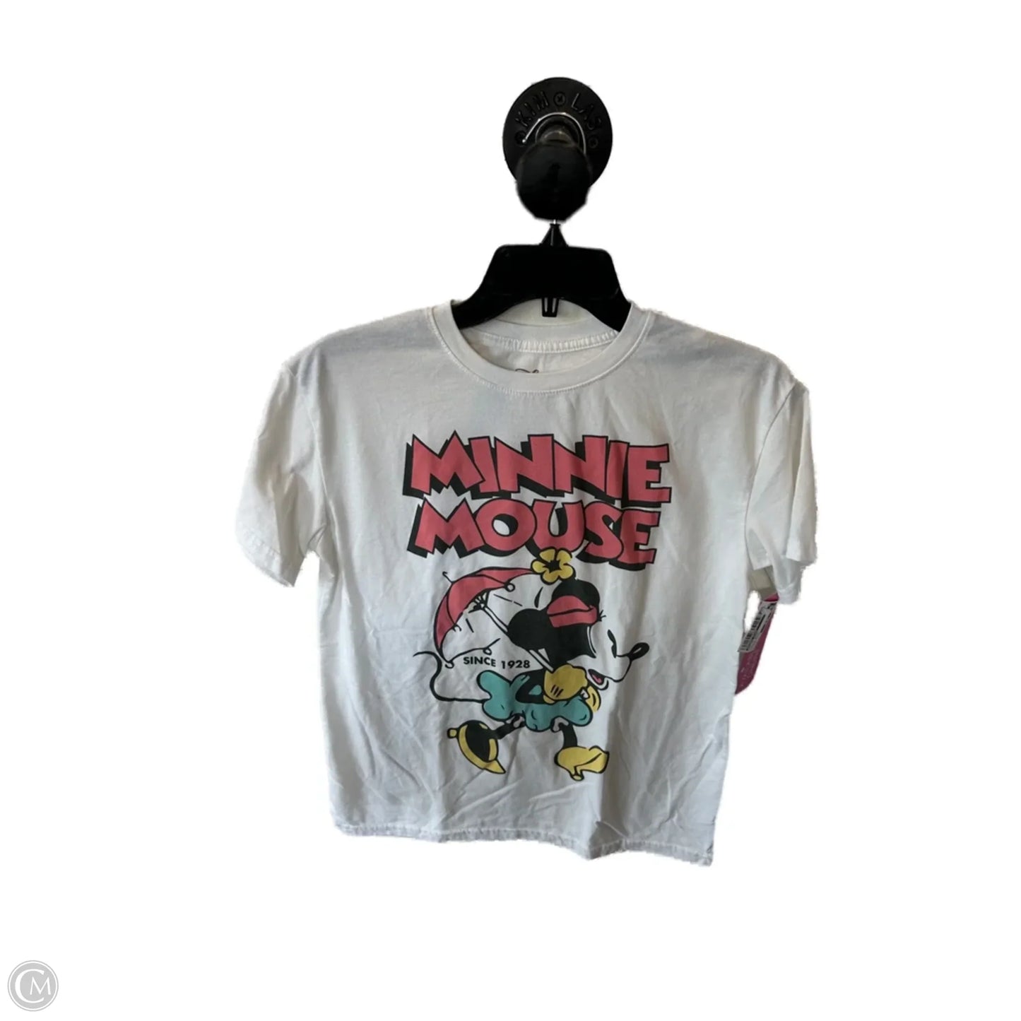 Top Short Sleeve Basic By Disney Store In Pink & White, Size: S