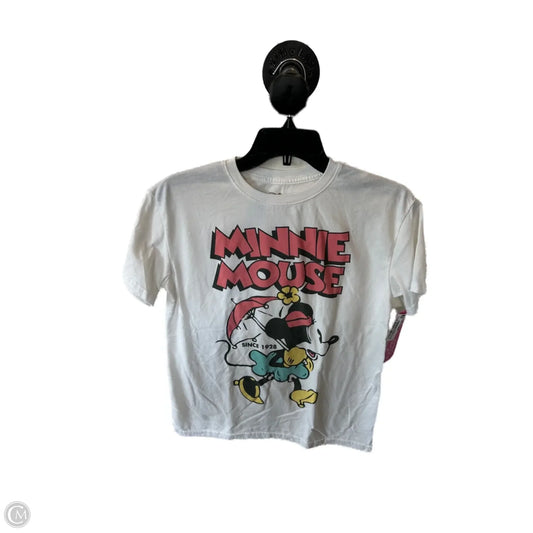 Top Short Sleeve Basic By Disney Store In Pink & White, Size: S