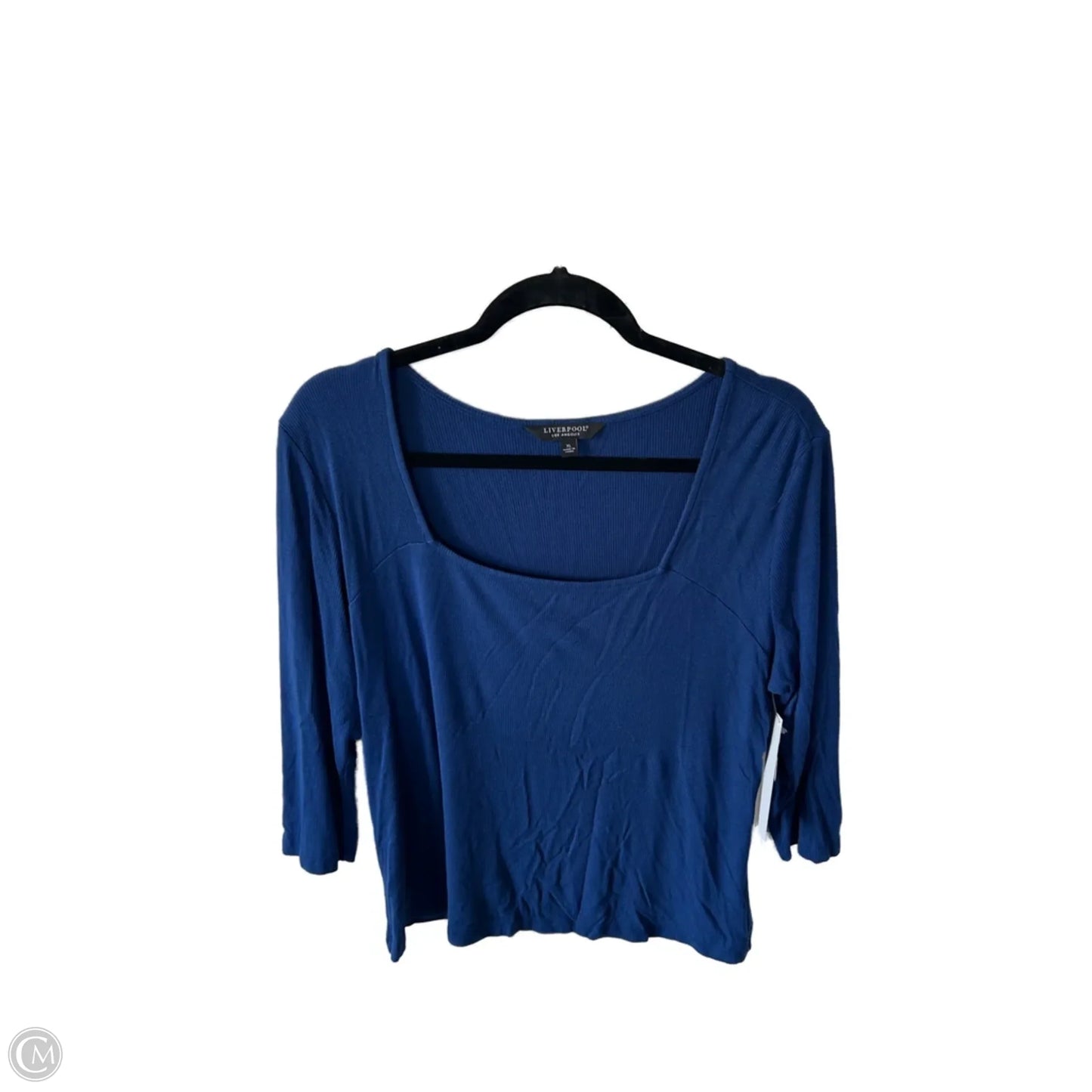 Top 3/4 Sleeve Basic By Liverpool In Blue, Size: Xl