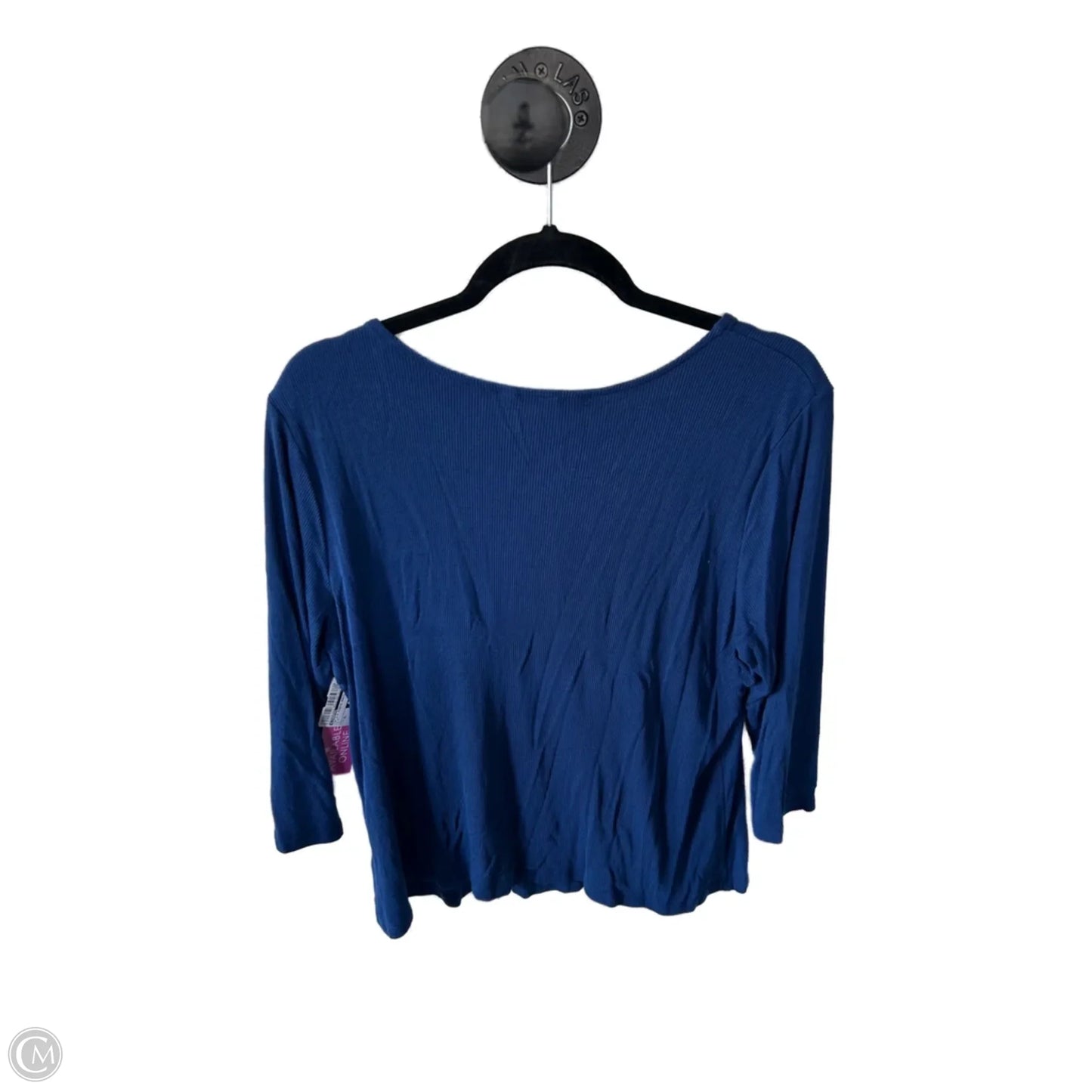Top 3/4 Sleeve Basic By Liverpool In Blue, Size: Xl