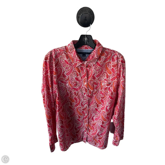 Top Long Sleeve By Tommy Hilfiger In Orange & Pink, Size: L
