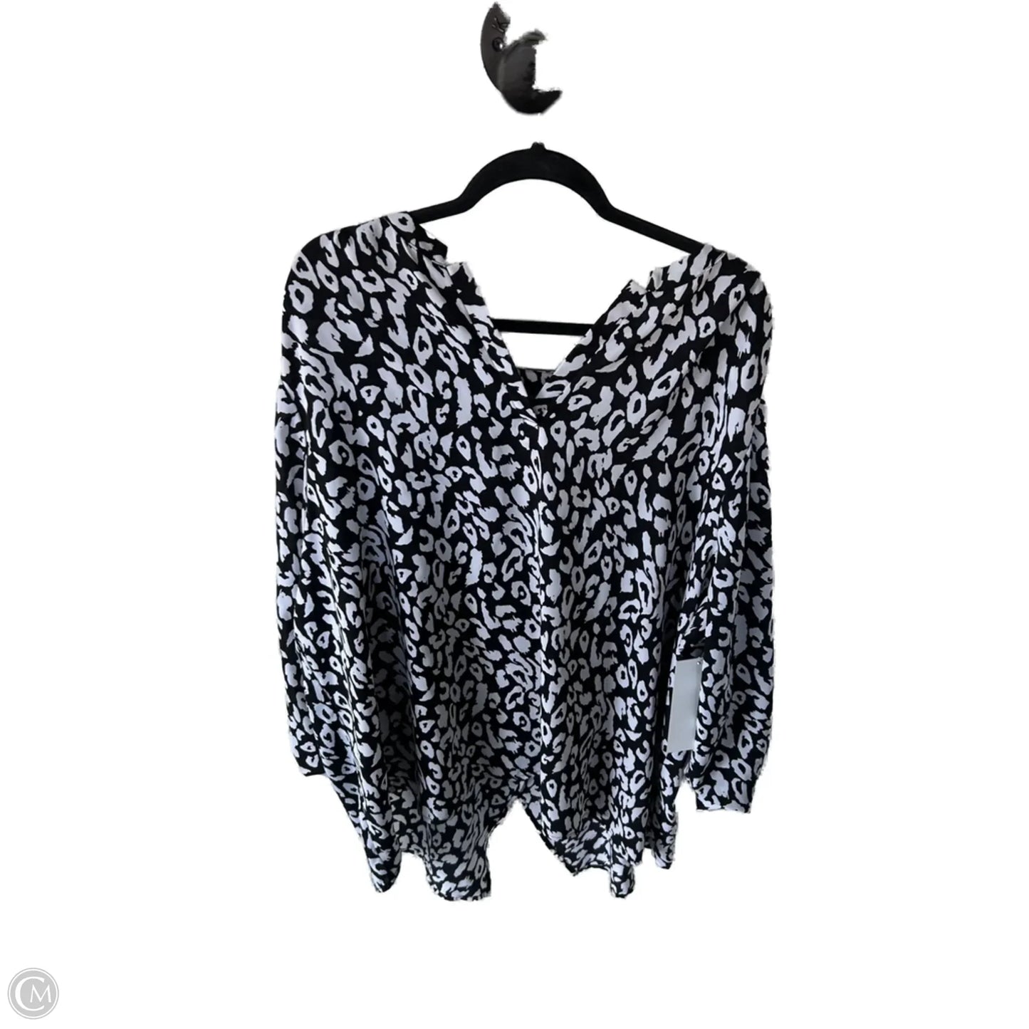 Top Long Sleeve By Lane Bryant In Black & White, Size: 3x