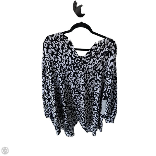 Top Long Sleeve By Lane Bryant In Black & White, Size: 3x