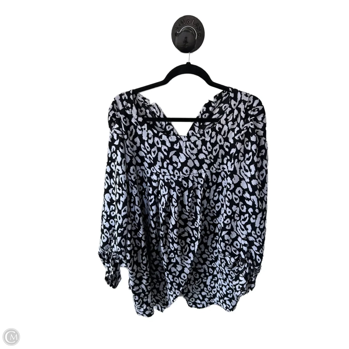 Top Long Sleeve By Lane Bryant In Black & White, Size: 3x