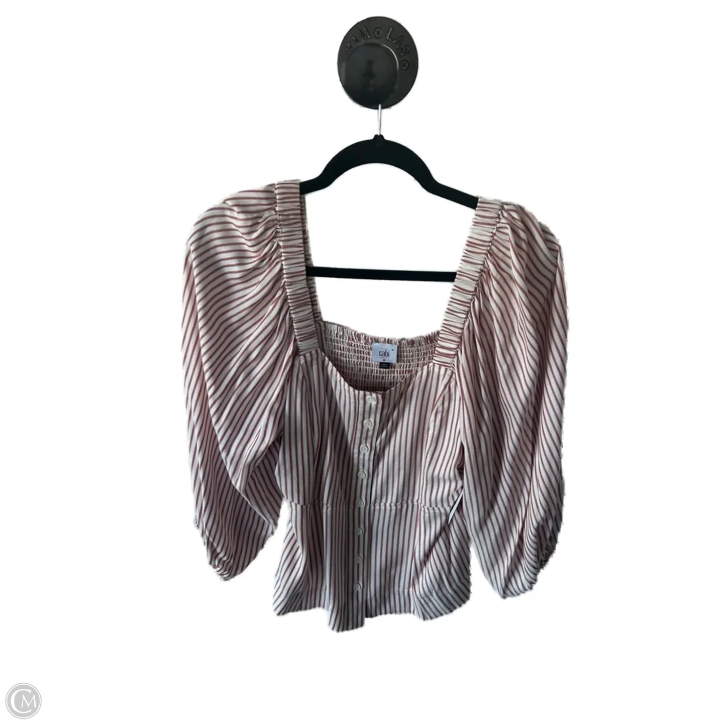 Top Long Sleeve By Cabi In Green & Orange, Size: M