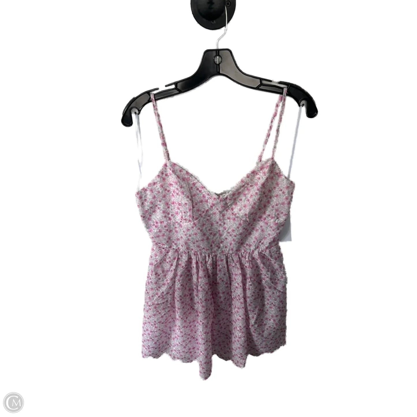 Dress Casual Short By Francesca's In Pink & White, Size: M