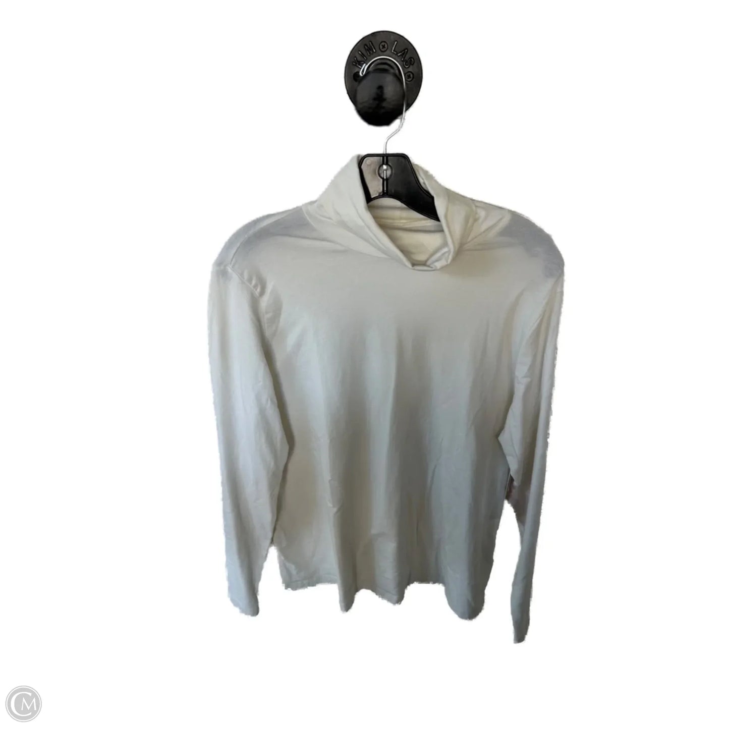 Top Long Sleeve Basic By Lands End In Cream, Size: L