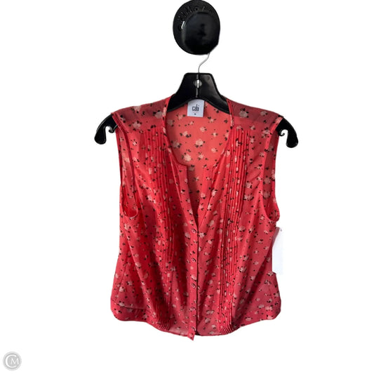 Top Sleeveless By Cabi In Black & Pink, Size: M