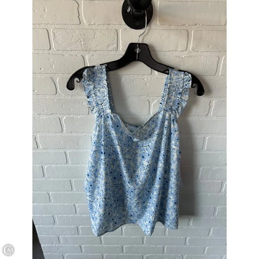 Top Sleeveless By Lush In Blue & White, Size: 1x