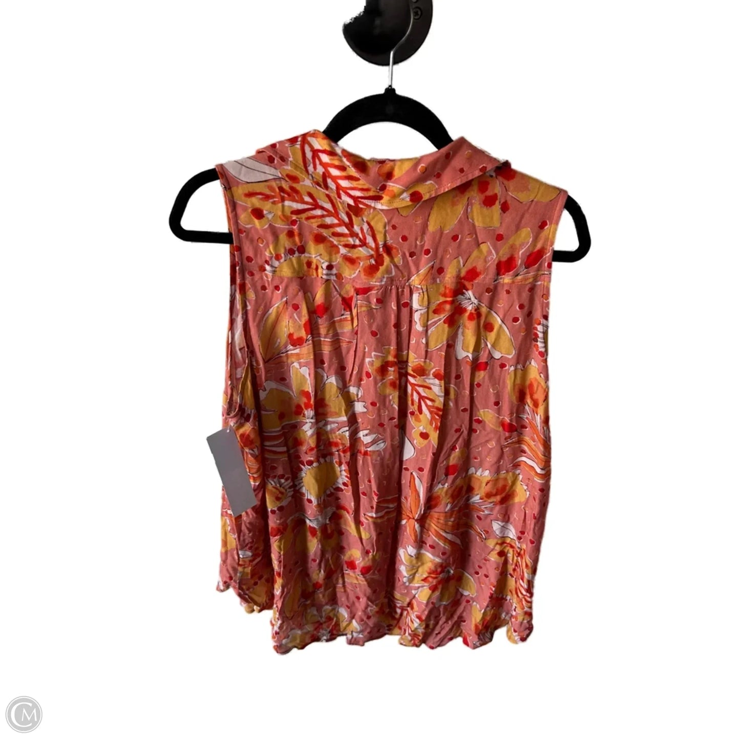 Top Sleeveless By Anthropologie In Orange & Pink, Size: 1x