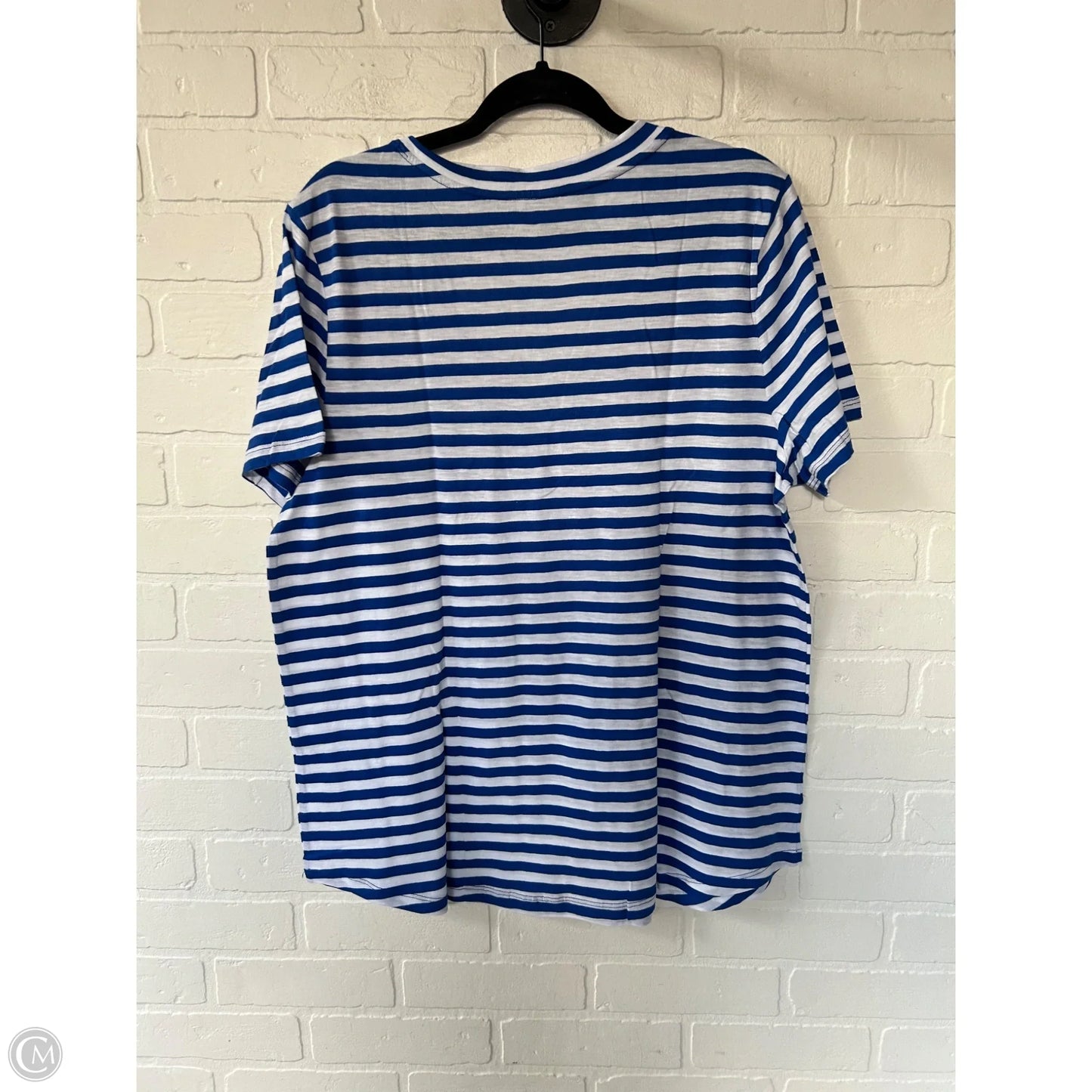 Top Short Sleeve Basic By Loft In Blue & White, Size: Xl