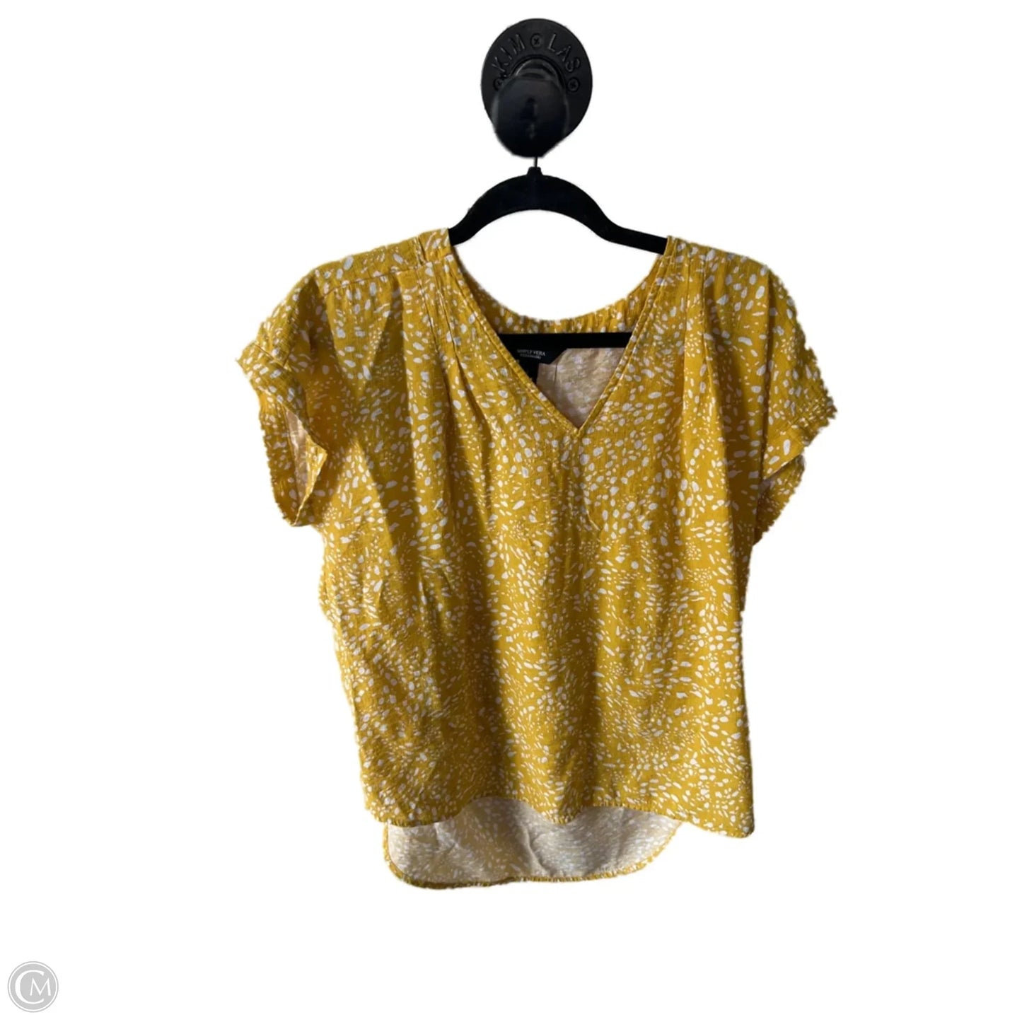 Top Short Sleeve By Simply Vera In Yellow, Size: L