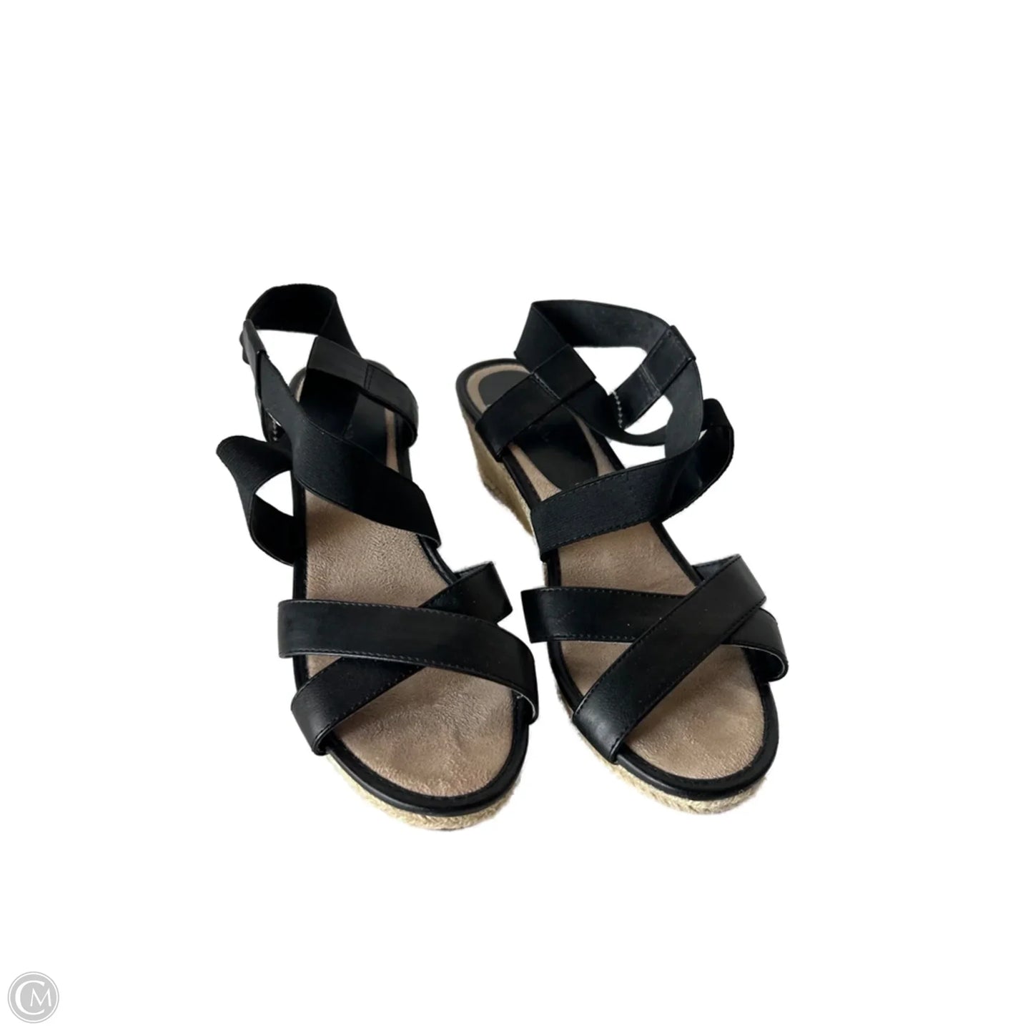 Sandals Heels Wedge By Merona In Black, Size: 9
