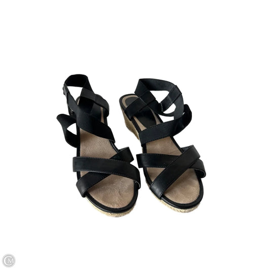 Sandals Heels Wedge By Merona In Black, Size: 9
