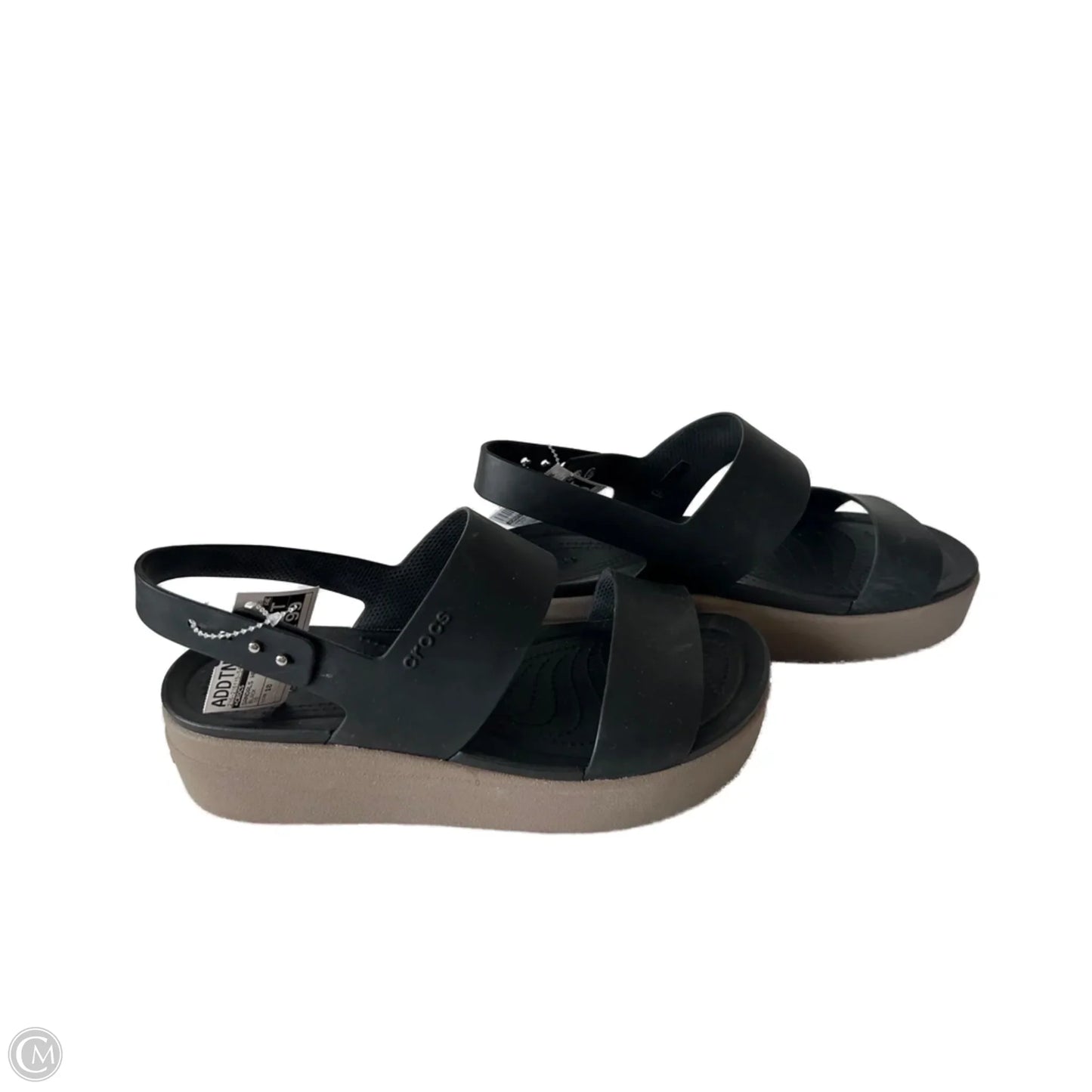 Sandals Heels Platform By Crocs In Black, Size: 10