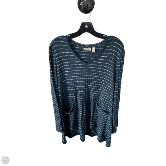 Top Long Sleeve By Logo In Blue, Size: L