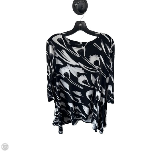 Top Long Sleeve By Alfani In Black & White, Size: L