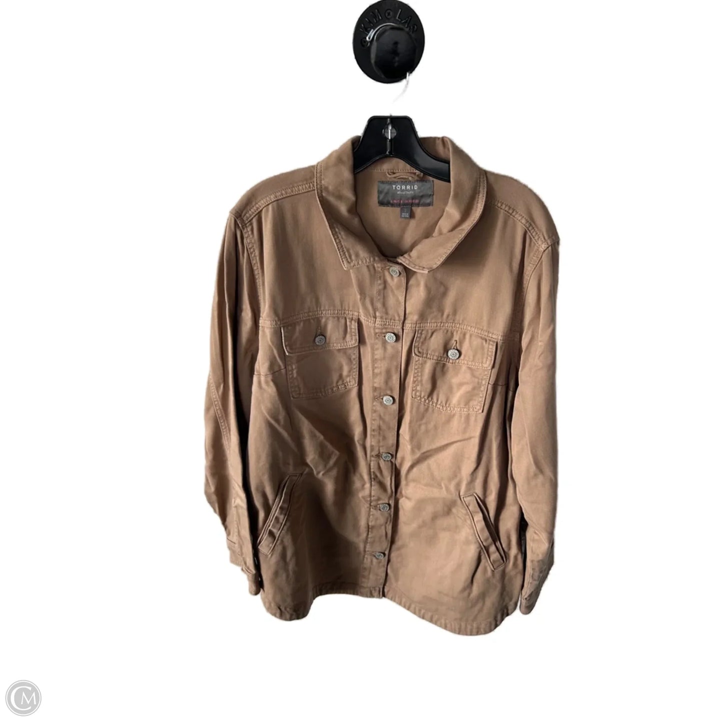 Jacket Denim By Torrid In Tan Denim, Size: 2x