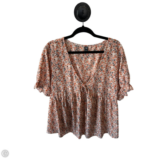 Top Short Sleeve By Shein In Blue & Orange, Size: 1x
