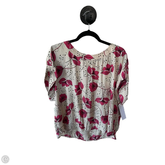 Top Short Sleeve By Cabi In Pink & Tan, Size: Xl