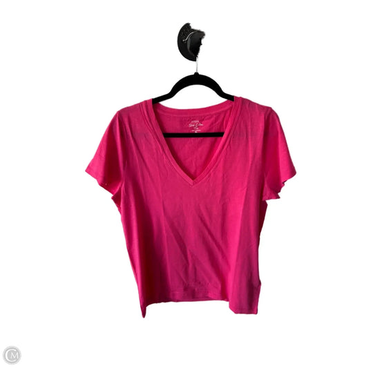Top Short Sleeve Basic By J. Crew In Pink, Size: Xl