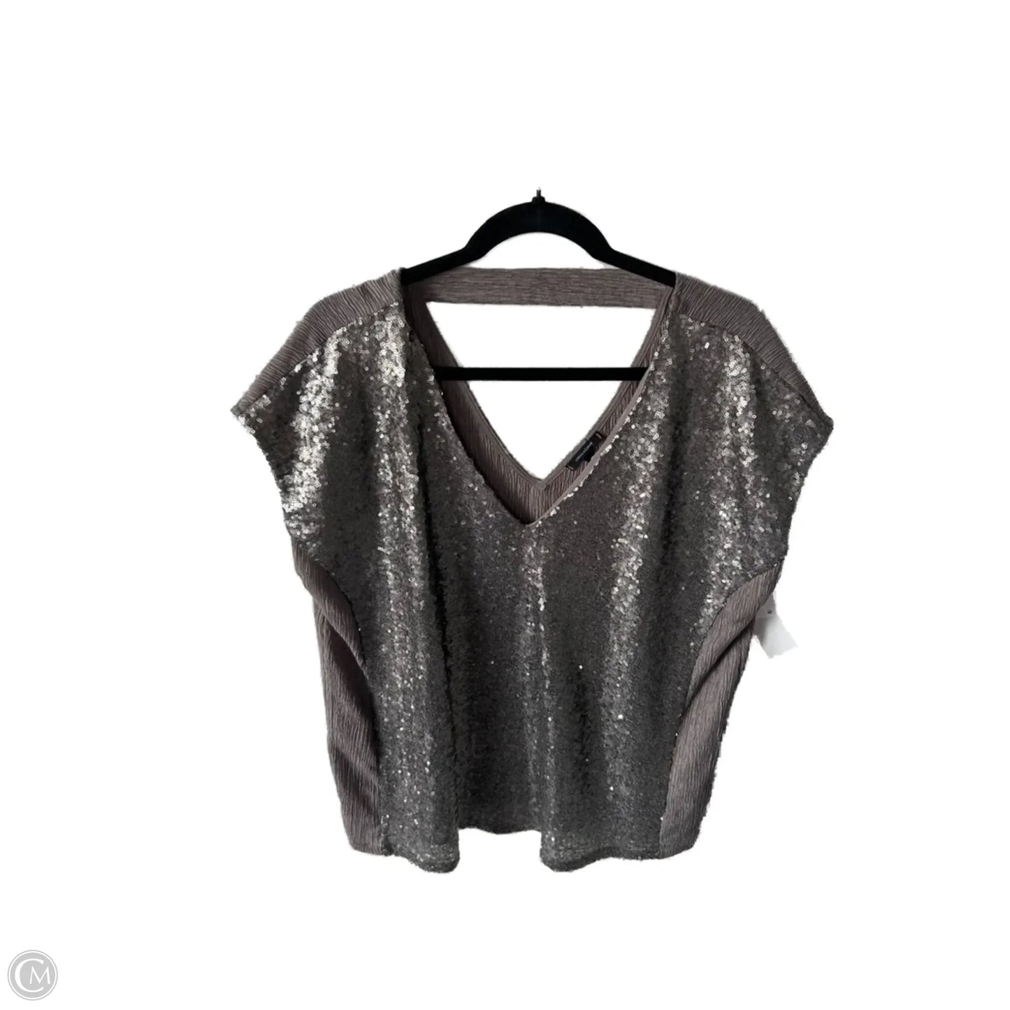 Top Short Sleeve By Stella And Dot In Grey & Silver, Size: M