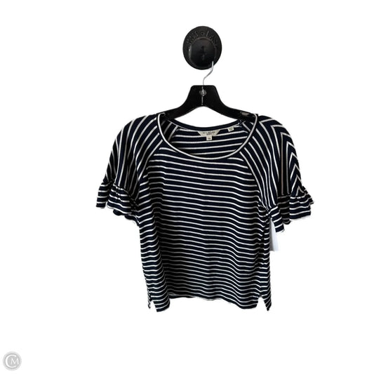 Top Short Sleeve By Max Studio In Blue & White, Size: Xs