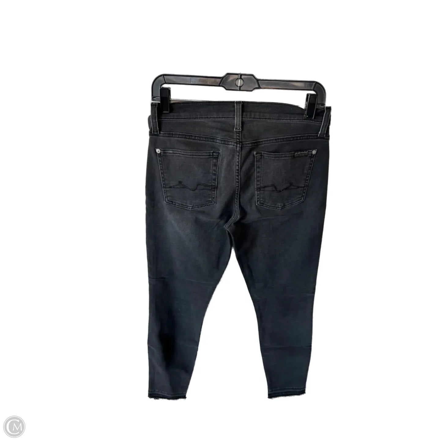 Jeans Skinny By 7 For All Mankind In Black Denim, Size: 8