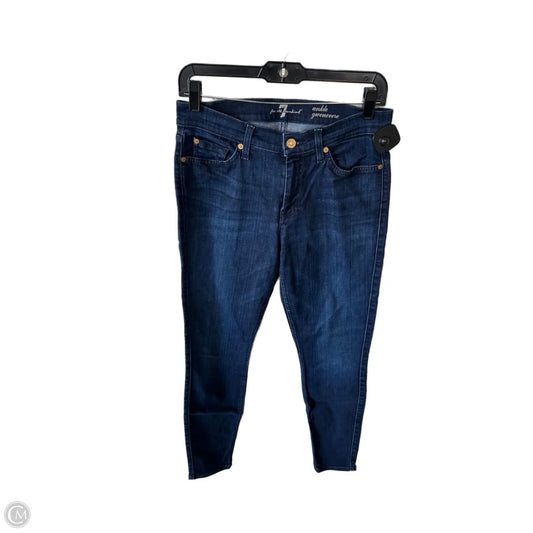 Jeans Skinny By 7 For All Mankind In Blue Denim, Size: 8