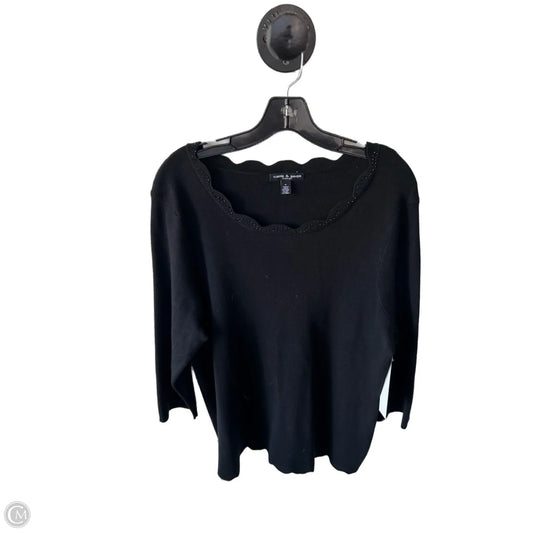 Sweater By Cable And Gauge In Black, Size: 1x