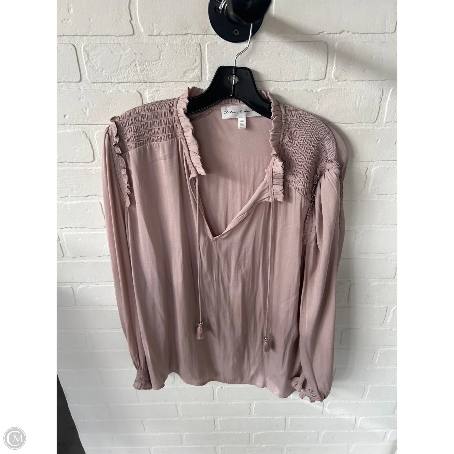 Top Long Sleeve By Chelsea And Theodore In Pink, Size: L