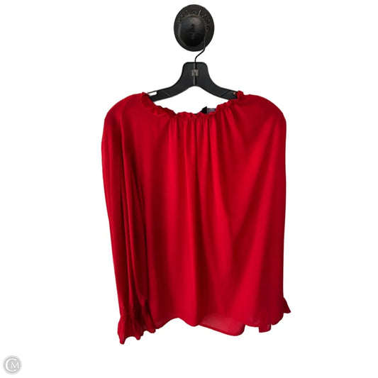 Top Long Sleeve By Eloquii In Red, Size: 2x