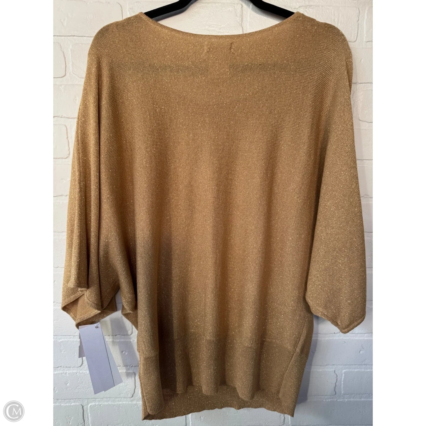Sweater Short Sleeve By Worthington In Gold, Size: Xlp