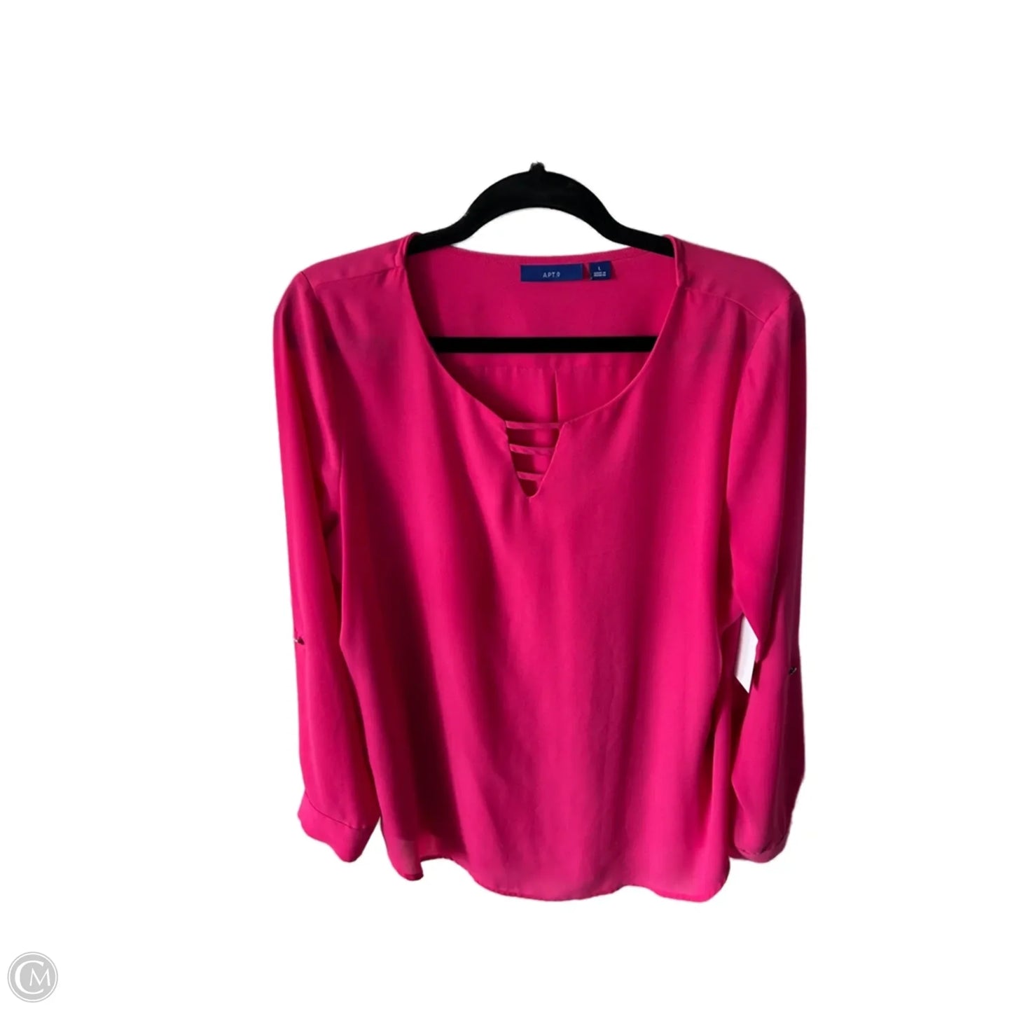 Top Long Sleeve By Apt 9 In Pink, Size: L